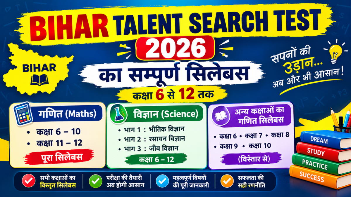 Bihar Talent Search Test 2026 Syllabus